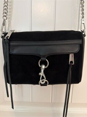 Rebecca Minkoff Mini M.A.C. (Morning After Clutch) crossbody bag, black suede